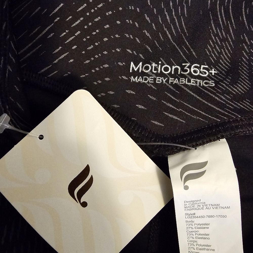 Fabletics Motion 365 Anywhere High Waisted Black Reflective Leggings Size Large - Picture 5 of 7